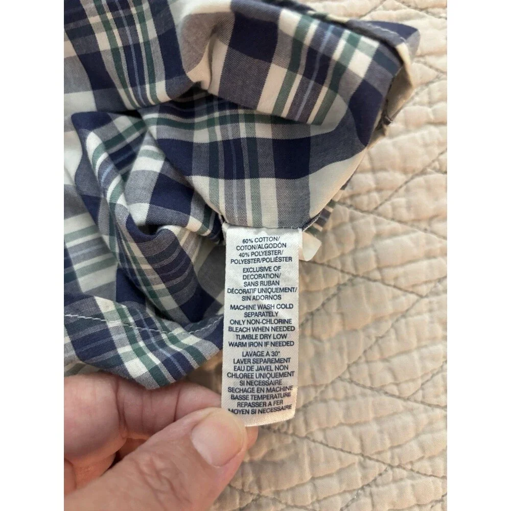 Chaps Easy Care Plaid Woven Button-Up Short Sleeve Shirt Pockets Men's 3XLT